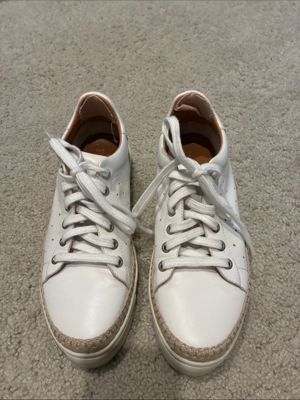 THE FLEXX White Leather Sneaker with Brown Insole